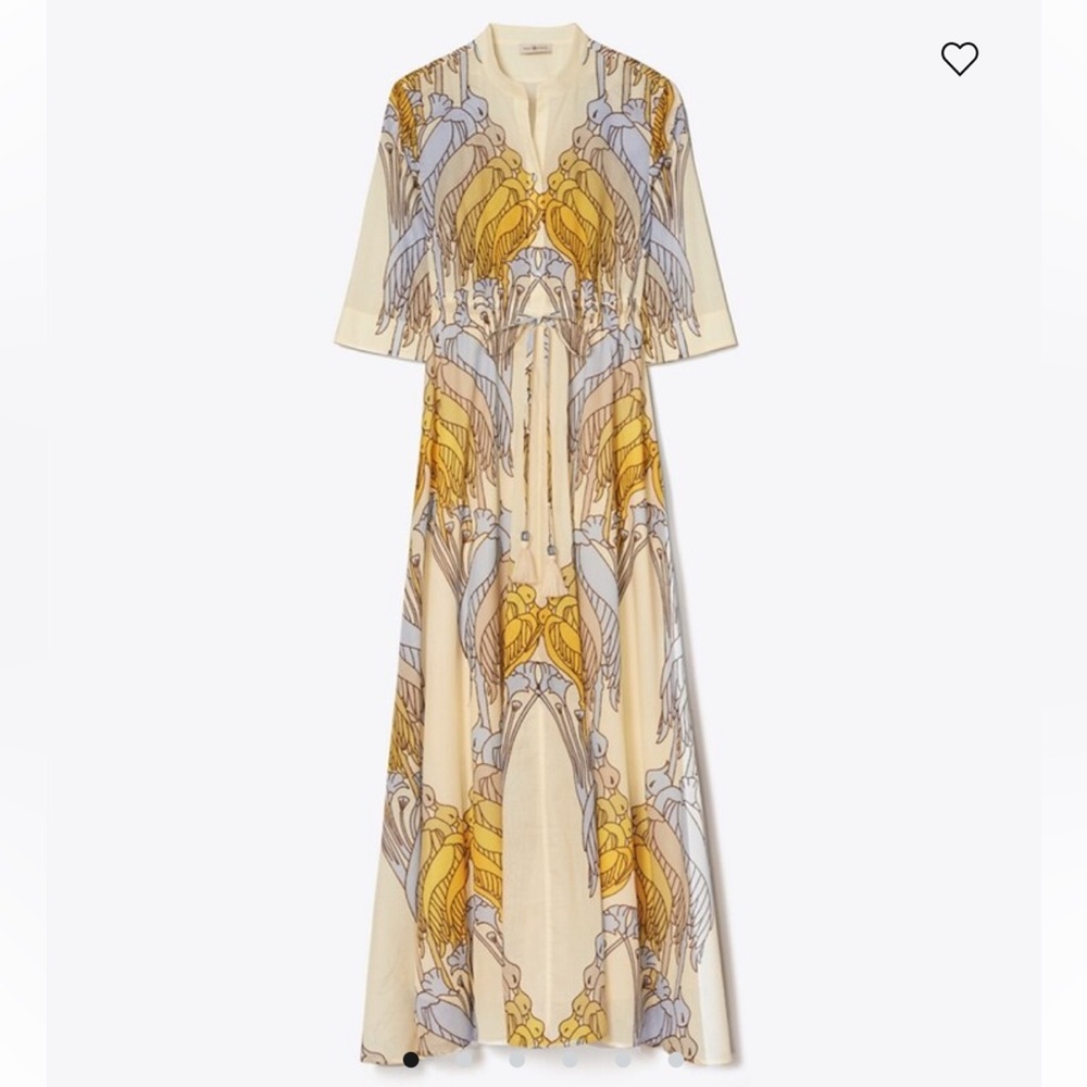 NWT - TORY BURCH - Sand Deco Crane Shirt Dress - Sz Small